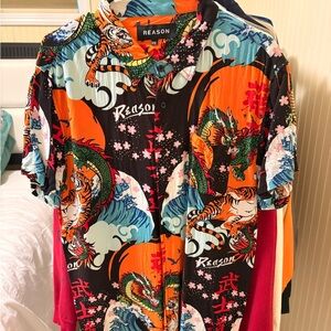 Reason Multicolor Dragon Graphic Shirt
